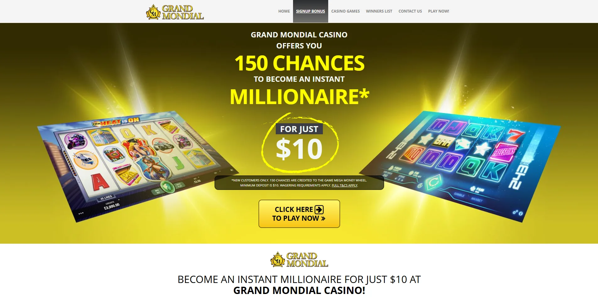 Grand Mondial Casino App Welcome Bonus