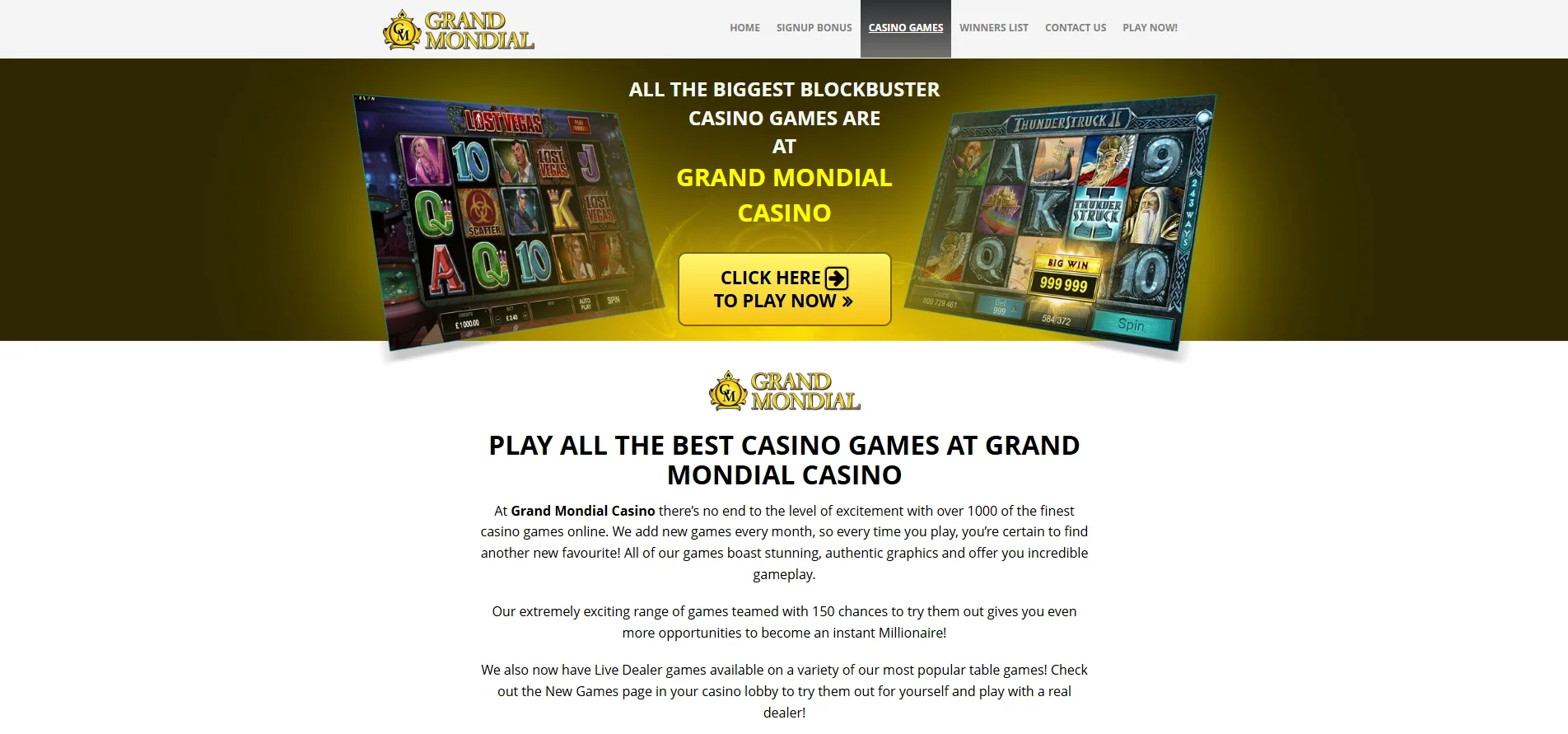 Grand Mondial Casino Games